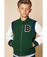 B by Brooks Brothers Big Boys Woven Varsity Jacket