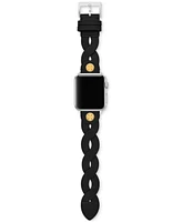 Tory Burch Women's Black Braided Leather Band for Apple Watch 38