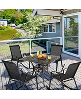 2 Pce Patio Rocking Chair Heavy-Duty Metal Rocker Outdoor Anti-Slip