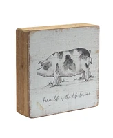 Slickblue Rustic Wood Farm Animal Sentiment Block (Set of 4)