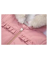 Rokka&Rolla Baby Girls Puffer Jacket with Sherpa Fleece Lining 6-24M