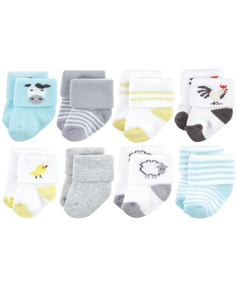 Hudson Baby Boys Unisex Cotton Rich Newborn and Terry Socks