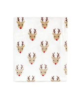 Hudson Baby Unisex Baby Silky Plush and Coral Fleece Blanket, Rudolph, 30x36 inches