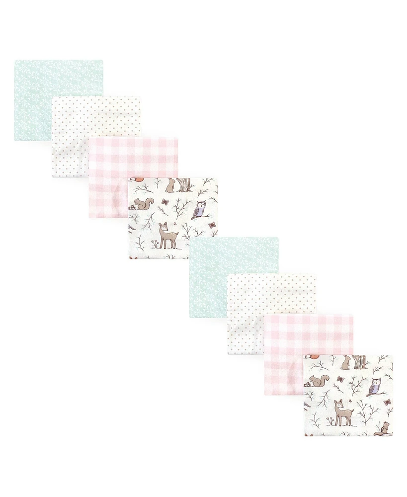 Hudson Baby Infant Girl Cotton Flannel Receiving Blankets Bundle Set, Apple Orchard Pumpkin, One