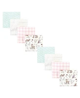 Hudson Baby Infant Girl Cotton Flannel Receiving Blankets Bundle Set, Apple Orchard Pumpkin, One