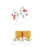 Hudson Baby Baby Girls Headband and Socks Giftset, Wildflower, One