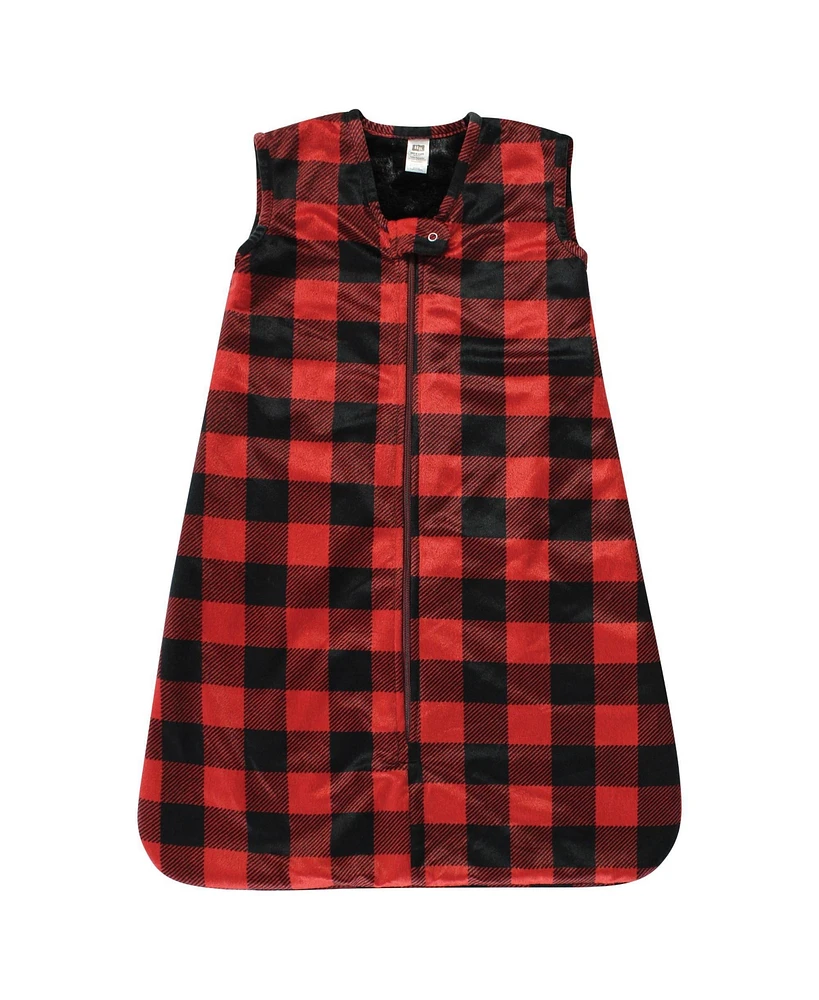 Hudson Baby Boys Plush Faux Fur Sleeping Bag, Wearable Blanket, Buffalo Plaid, 18-24 Months