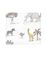 Hudson Baby Cotton Flannel Receiving Blankets, Neutral Safari World, One Size