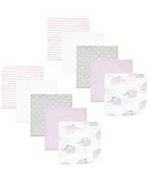 Hudson Baby Infant Girl Flannel Cotton Washcloths