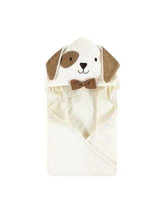 Hudson Baby Unisex Baby Cotton Animal Face Hooded Towel, Dog, One Size