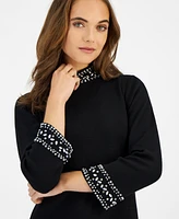 Anne Klein Women's Rhinestone-Embellished Sweater Dress