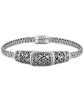 Devata Bali Dragon Skin with Dragon Bone Oval 5mm Chain Bracelet in Sterling Silver