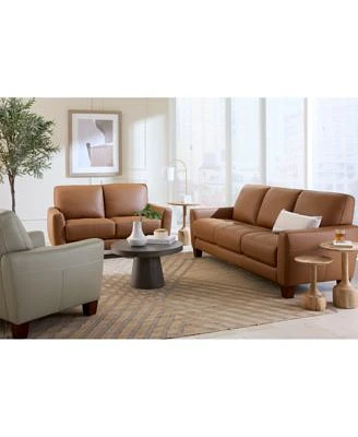 Galligher Leather Sofa Collection Created For Macys