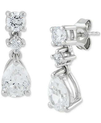 Grown With Love Lab Grown Diamond Pear & Round Drop Earrings (2 ct. t.w.) in 14k White Gold