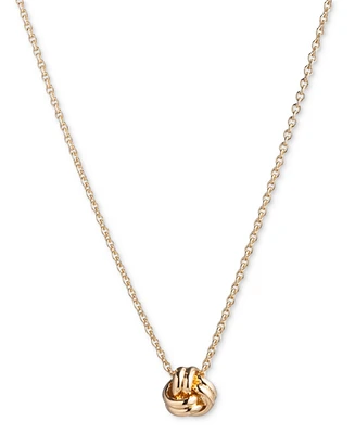 Lauren Ralph Lauren Gold-Tone Knot Pendant Necklace, 16" + 3" extender