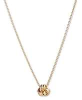 Lauren Ralph Lauren Gold-Tone Knot Pendant Necklace, 16" + 3" extender