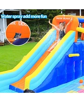 Inolait Sugift Inflatable Water Slide Park Kids Splash Pool Bounce House with 450W Blower