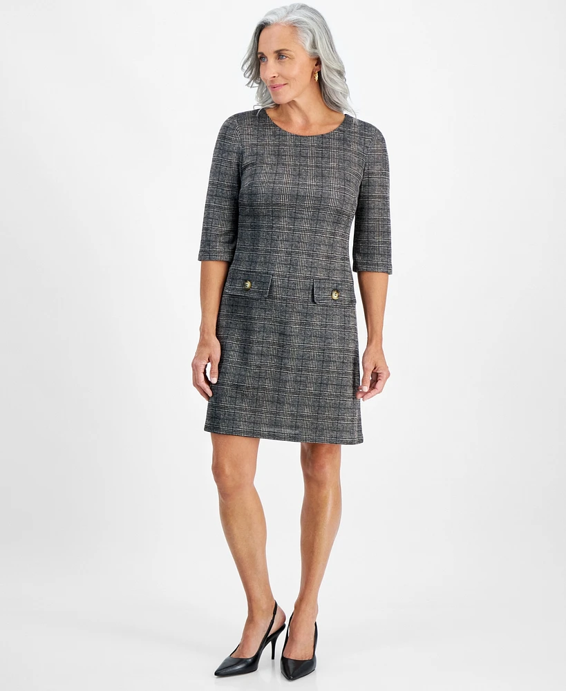 Connected Petite 3/4-Sleeve Sheath Dress