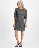 Connected Petite 3/4-Sleeve Sheath Dress