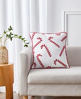 Videri Home Candy Cane Lane Tufted Decorative Pillow, 18" x 18", Created for Macys