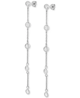 Giani Bernini Cubic Zirconia Bezel Chain Drop Earrings in Sterling Silver, Created for Macy's