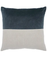 Ihi Home Velvet Linen Zipper Pillow, 20"Sq