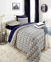 Ihi Home Pintuck Tiedye, Queen Duvet Cover Set/3, Grey