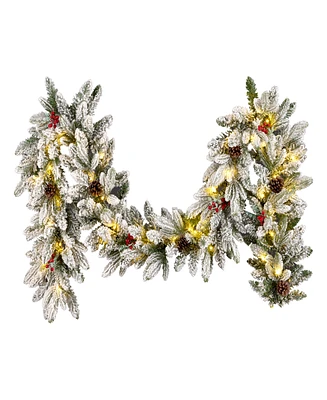 National Tree Company Snowberry Pine Garland, 9 Inches