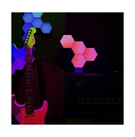 Yescom App Control WiFi Hexagon Led Light Kit 15 Blocks w/Alexa Google Home Game Room Decor Gift
