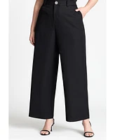 Eloquii Women's Crystal Button Straight Leg Pant