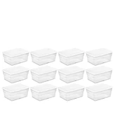 Sterilite 16 Quart Stacking Storage Box Container Tub with Lid, Clear (12 Pack)