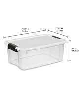 Sterilite 18 Quart Clear Plastic Stackable Storage Bin w/ Latch Lid, (12 Pack)