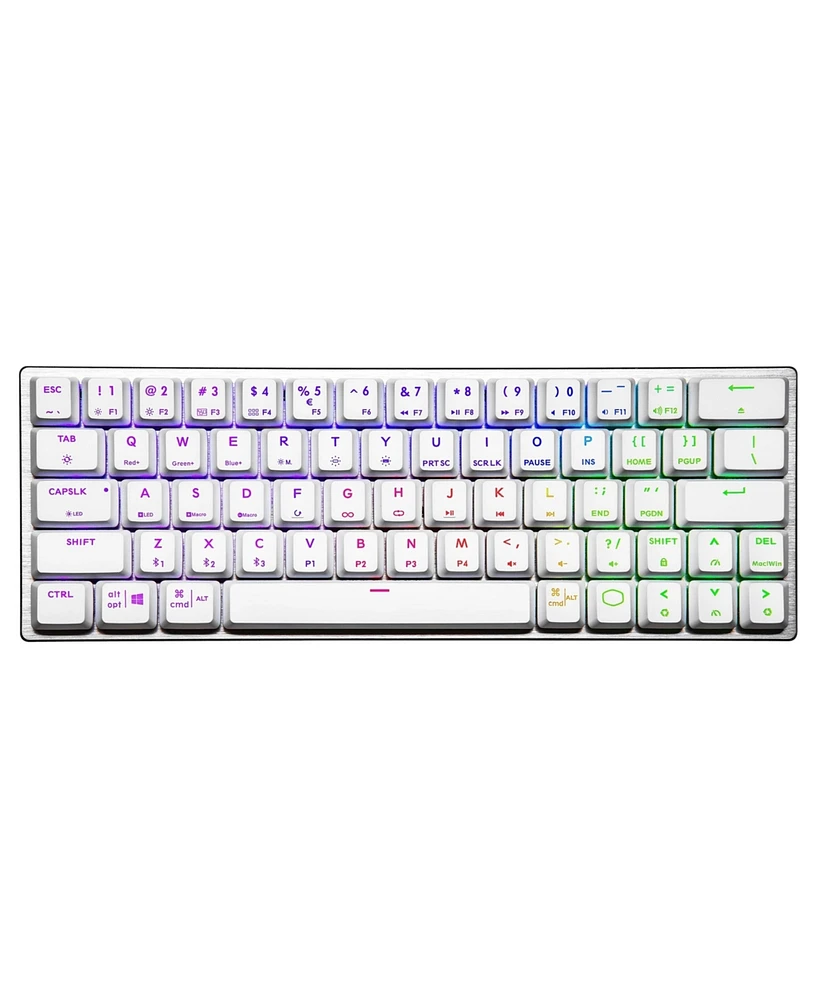 Coolermaster Cooler Master SK622 Wireless Bluetooth Mechanical Low Profile Gaming Keyboard with Tactile Brown Switches (Silver/White)