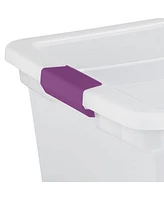 Sterilite 66 Quart Clear Plastic Latching Handle Storage Container Tote, 6 Pack