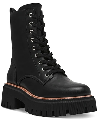 Dv Dolce Vita Women's Glisten Lug-Sole Lace-Up Combat Boots