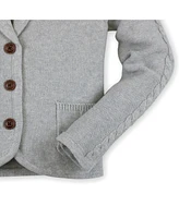 Hope & Henry Toddler Girls Long Sleeve Shawl Collar Cable Sweater Blazer