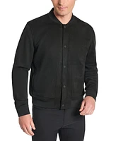 Kenneth Cole Men's Faux-Suede Snap-Front Bomber Jacket