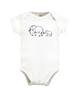 Touched by Nature Baby Boys Organic Cotton Bodysuits, Blue Peanut