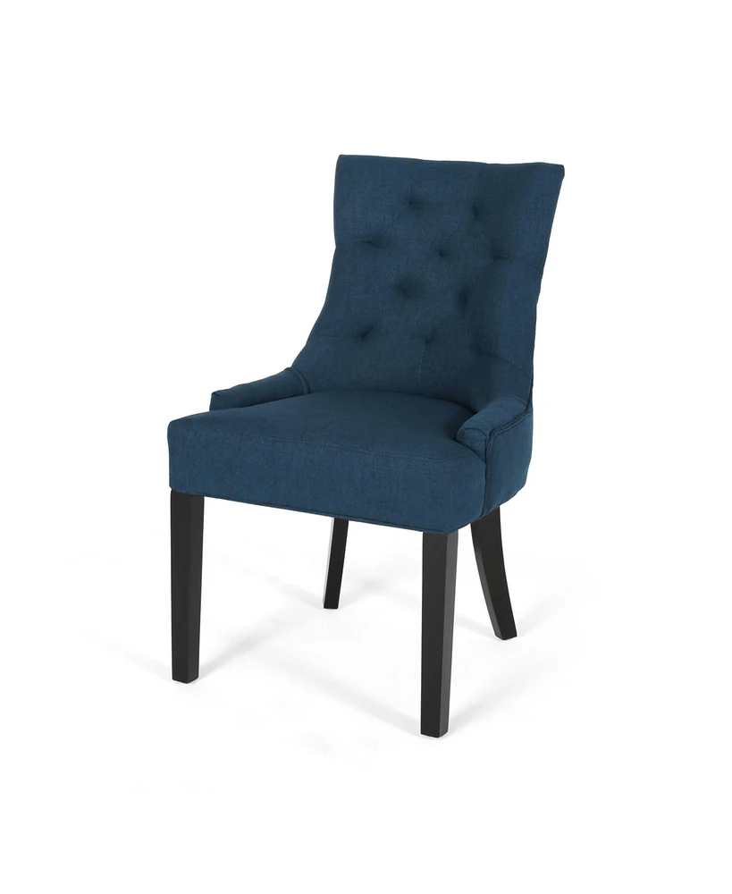 Contemporary Tufted Dining Chair with Buttonless Diamond Stitch and Tapered Legs