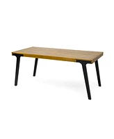 Stylish Acacia Wood Dining Table Modern, Weather-Resistant, Seating for 5