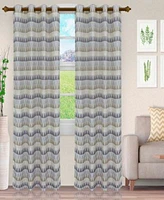 Superior Scalene Geometric Semi Sheer Window Curtain Panel Set