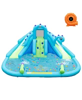 Slickblue Inflatable Water Slide with Dual Slides and Large Splash Pool and Carry Bag (with 584W Blower)