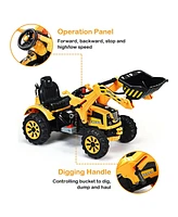 Costway Kids Ride On Excavator Truck With Front Loader Digger
