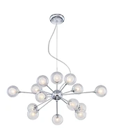 Possini Euro Design Spheres Chrome Sputnik Chandelier 30" Wide Mid Century Modern Glass Ball Halogen 15-Light Fixture for Dining Room House Foyer Entr