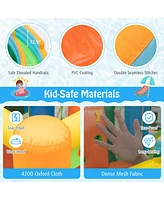 Slickblue Inflatable Water Slide Blowup Bounce House with Dual Slides and Splash Pool (Without Blower)