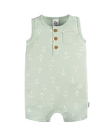 Gerber Baby Girls Short Leg and Long Romper Set, 2 Pack