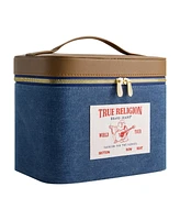 True Religion large Denim Cosmetic case with mirror