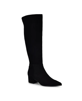 Nine West Women's Morgin Pointy Toe Block Heel Knee High Boots