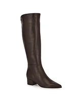 Nine West Women's Morgin Pointy Toe Block Heel Knee High Boots