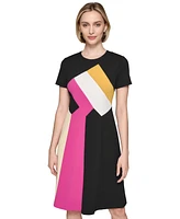 Karl Lagerfeld Paris Women's Colorblocked A-Line Dress